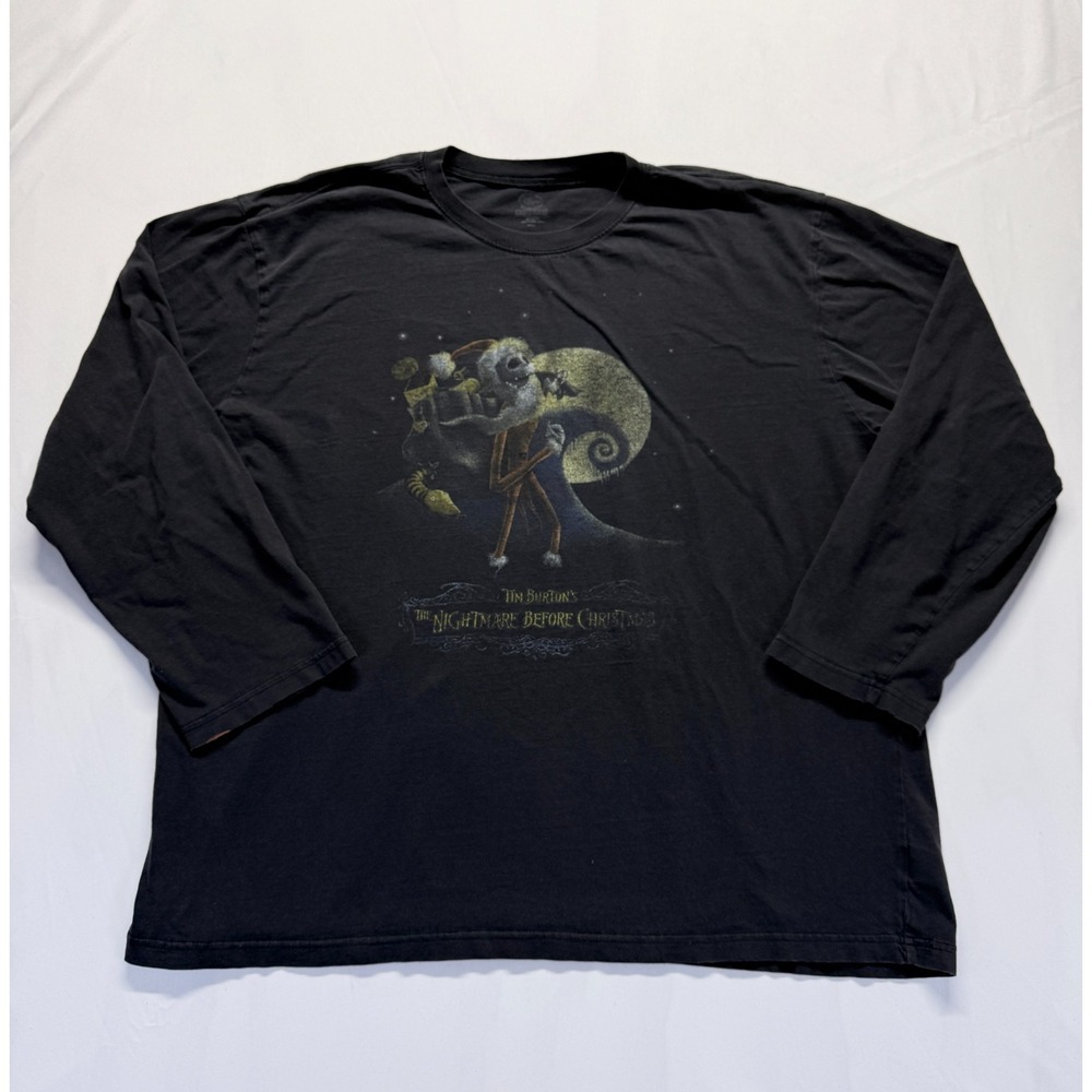 Disney T‎ Shirt Mens 2XL Black Graphic Tim Burton's Nightmare Before Christmas